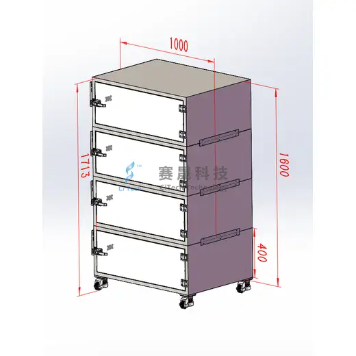 Four independent space shielded cabinet