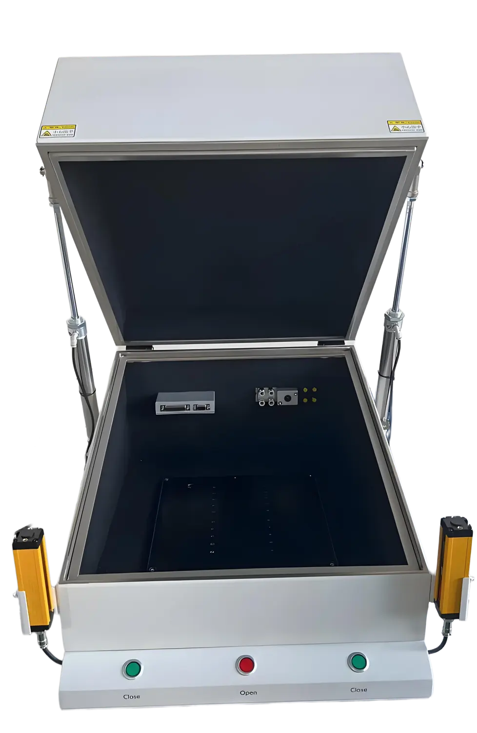 pneumatic shell style RF shield box